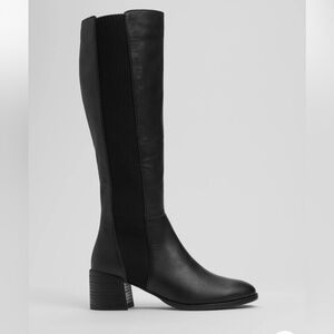 Eileen Fisher NEW Black Heeled Destry Boots 9 Leather Pull On